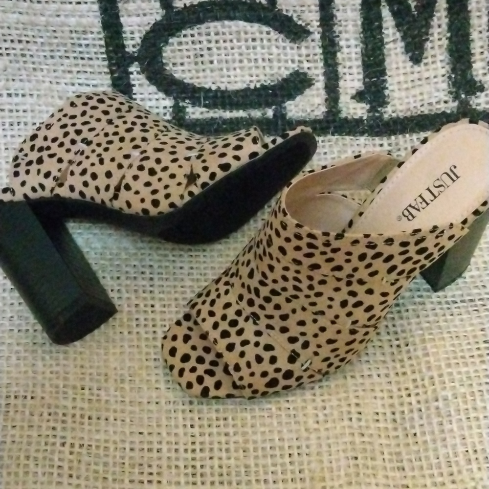 JustFab Giselle Cheetah Print Dress Sandals size 6.5